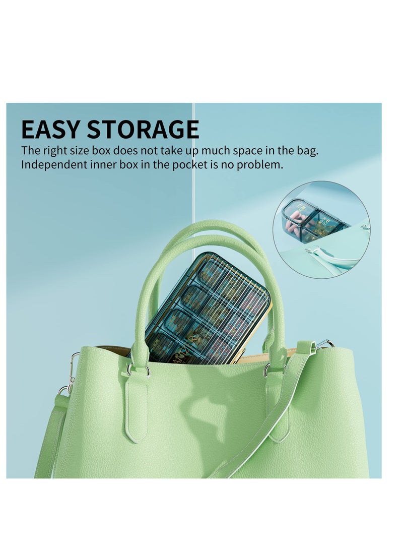 SYOSI 21 Cells 3 Times a Day Pill Organizer - Moistureproof Daily Cute Pill Box, Removable Separate Cell 21 Days Pill Case Suitable for Women Men Travel Jewelry & Everyday(Blue) - Image 5