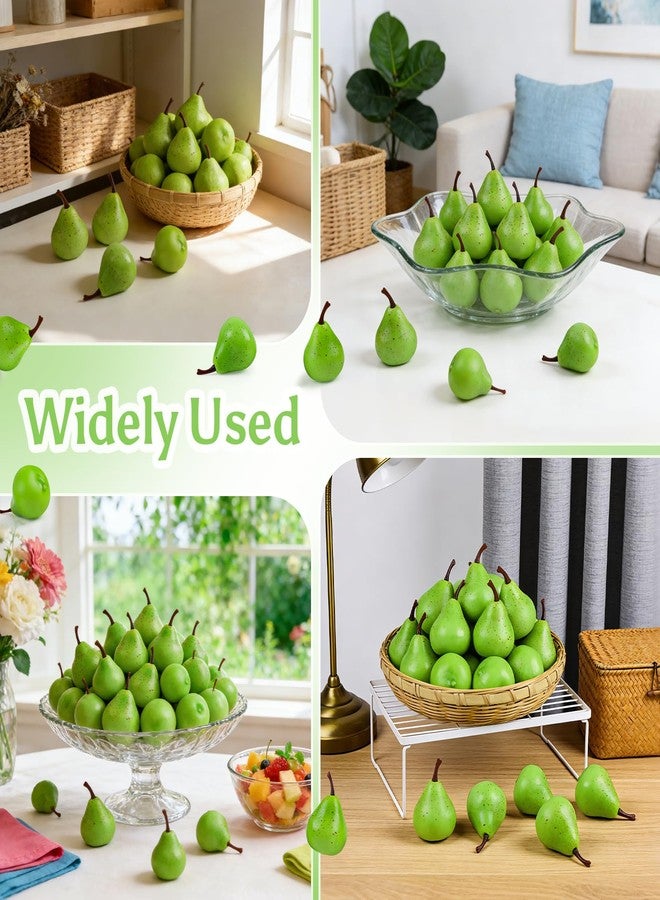 Meiwlong 27 Pcs Small Fake Pears,Mini 1.8 Inch Artificial Pear for Decoration, Realistic Plastic Fake Fruits for Home Kitchen Party Decor - Image 5