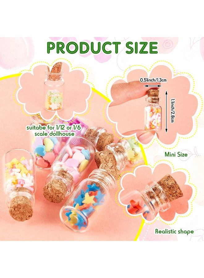 Sumind 50 Pieces Cute Miniature Dollhouse Food Jar Glass Bottle 1:12 Mini Fruit Simulation Scene Candy Snack Model Game Party Toys Pretend Play Doll House Kitchen Decoration For Dollhouse - Image 3