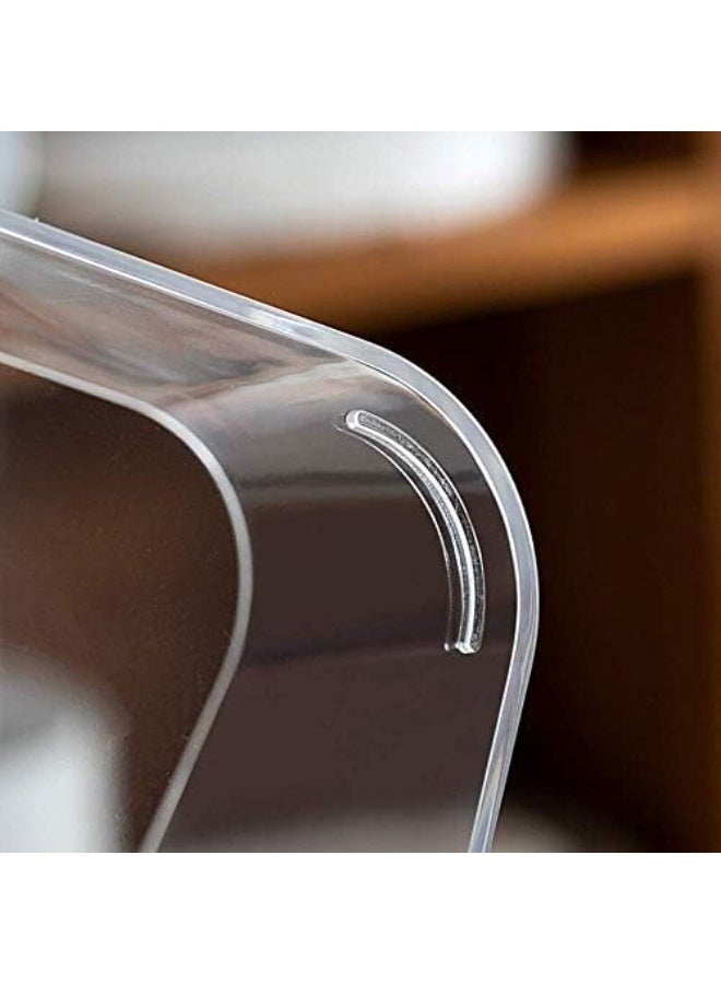 SUNFICON Makeup Tray Holder Organizer Cosmetic Display Case Tabletop Desktop Vanity Countertop Bathroom Wall Cabinet Medicine Storage Box 9 Dividers 2 Removable for Womens Ladies Girls Crystal Clear - Image 2