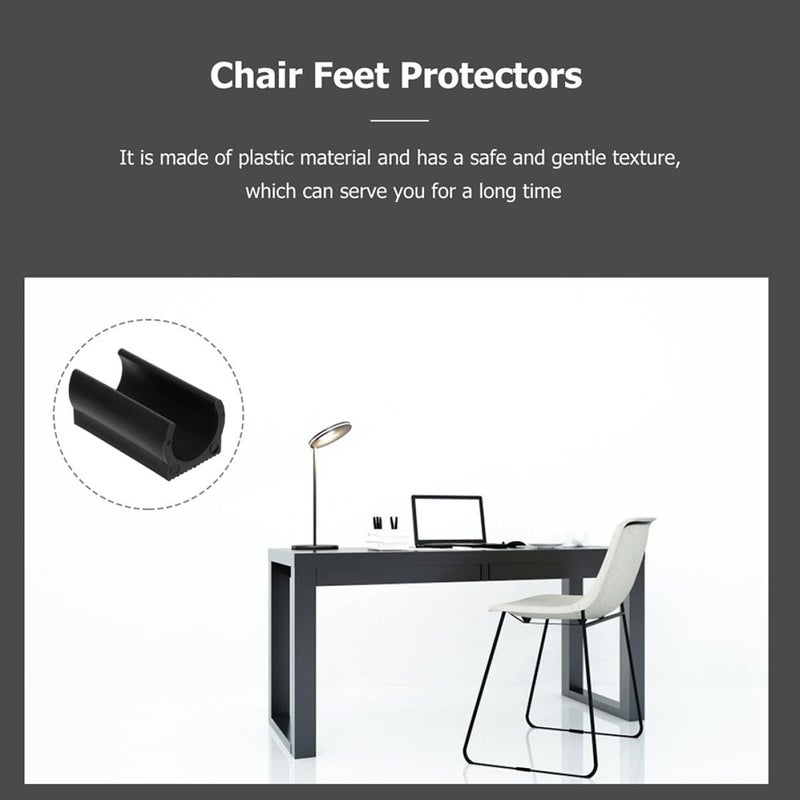 Black Plastic Chair Leg Covers 100PCS Non Slip Floor Protectors for Indoor Outdoor Furniture Feet Caps - Image 5