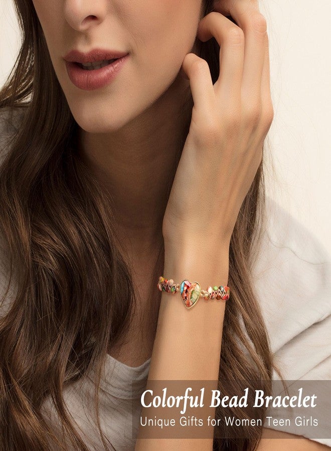 Sistble Gifts for Daughter Granddaughter Valentines Day Gifts for Her To My Mom Grandma Wife Girlfriend Sister Jasper Heart Bracelets Birthday Anniversary Christmas Stocking Stuffers Jewelry for Women - Image 3
