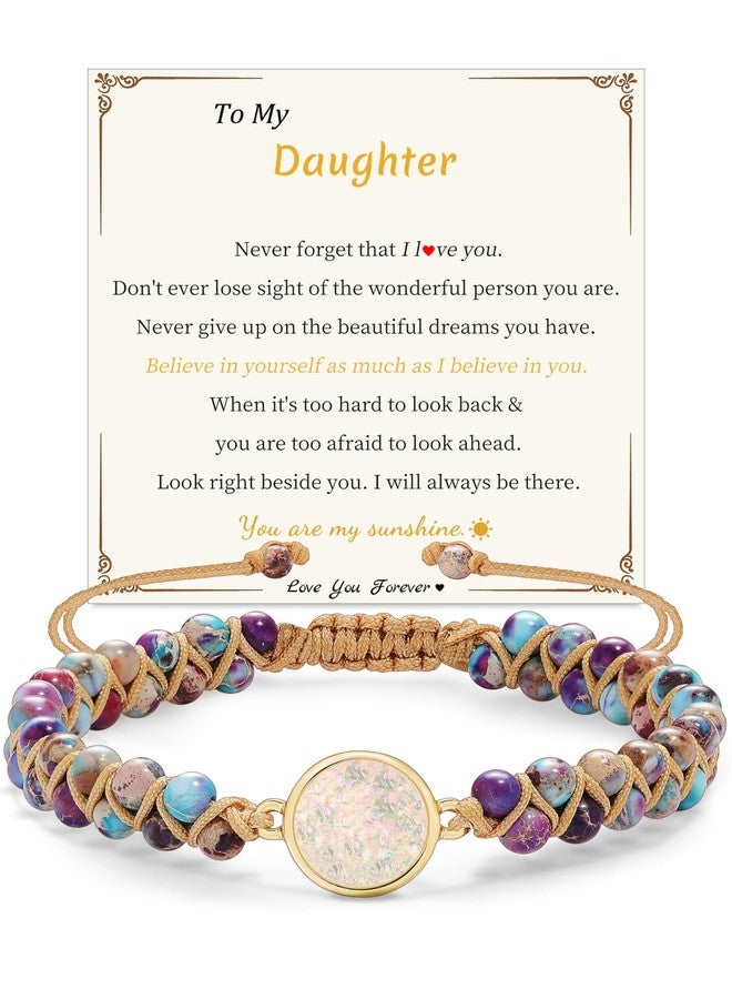 Sistble Gifts for Daughter Granddaughter Valentines Day Gifts for Her To My Mom Grandma Wife Girlfriend Sister Jasper Heart Bracelets Birthday Anniversary Christmas Stocking Stuffers Jewelry for Women - Image 1