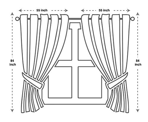 GLORY RUGS Jacquard Luxury Window 2 Panel Set Turquoise Curtain with Attached Valance and Backing Bedroom Living Room Dining 2 Curtains 55x84 inches Each Jana - Image 4
