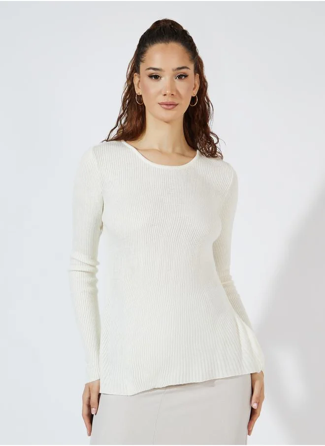 Styli Rib Fitted Regular Length Sweater