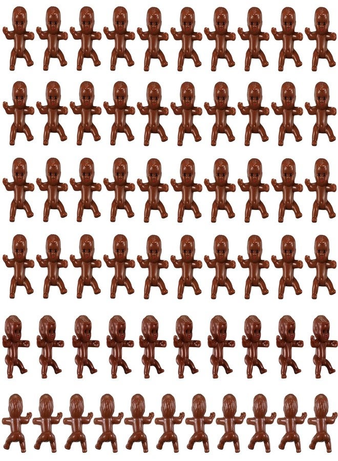 ZZYFGH 60 PCS Plastic Babies for Games, 1 Inch Black Mini Babies Tiny Baby for Shower Game, My Water Broke Ice Cube Game, King Cake Baby for Party Decorations - Image 1