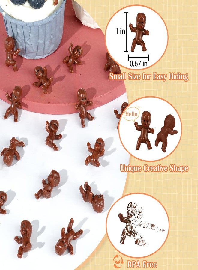 ZZYFGH 60 PCS Plastic Babies for Games, 1 Inch Black Mini Babies Tiny Baby for Shower Game, My Water Broke Ice Cube Game, King Cake Baby for Party Decorations - Image 3