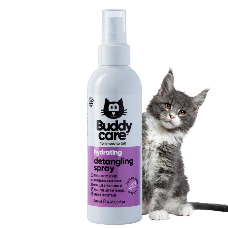 Buddycare Detangling Spray for Cats - Effective Cat Matted Fur Remover and Detangle Spray to Promote a Healthy Coat, Easily Removes Matted Hair for a Smooth and Shiny Coat - Image 1