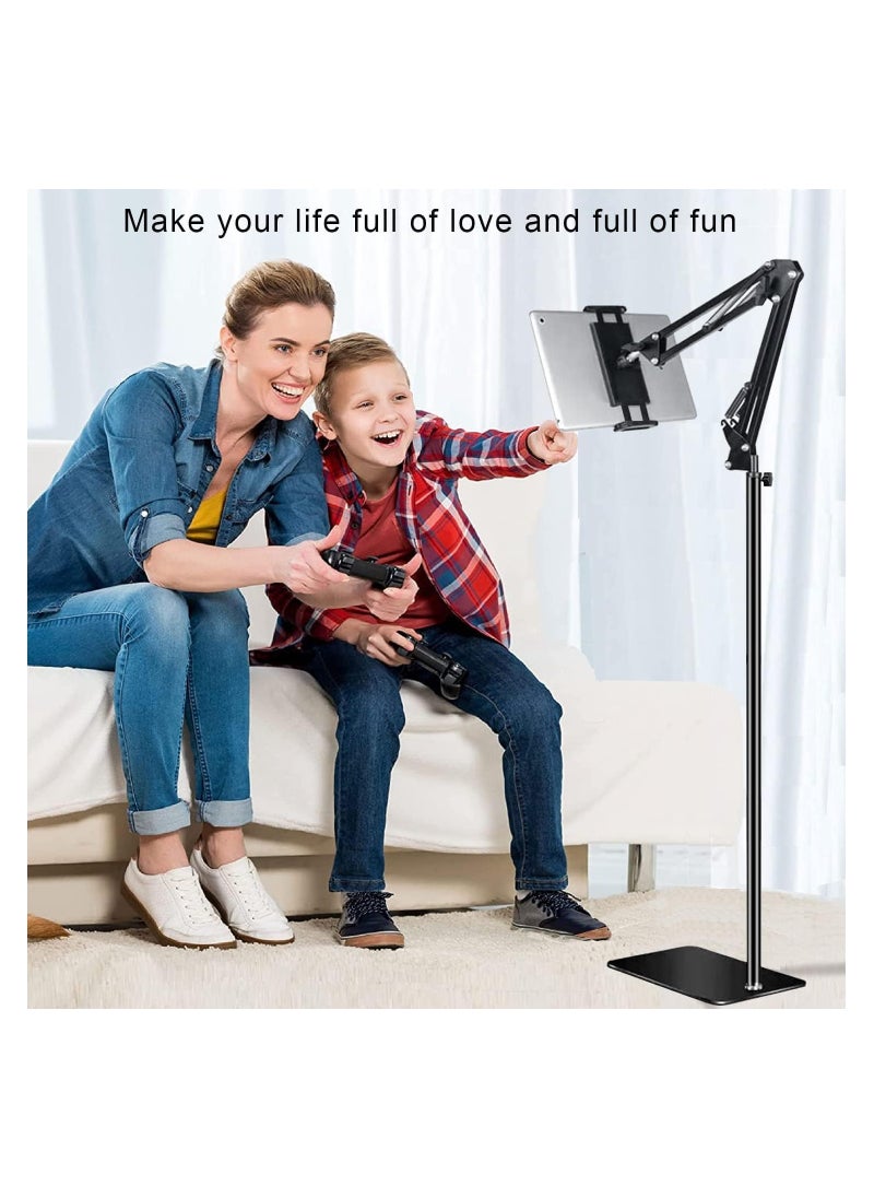 YQbest Tablet Floor Stand, Height Adjustable ipad Floor Stand Compatible with iPhone iPad Pro Air Mini, Samsung Tab, Kindle, E-Readers or Other 4~12.9 Inches Devices  - Image 2