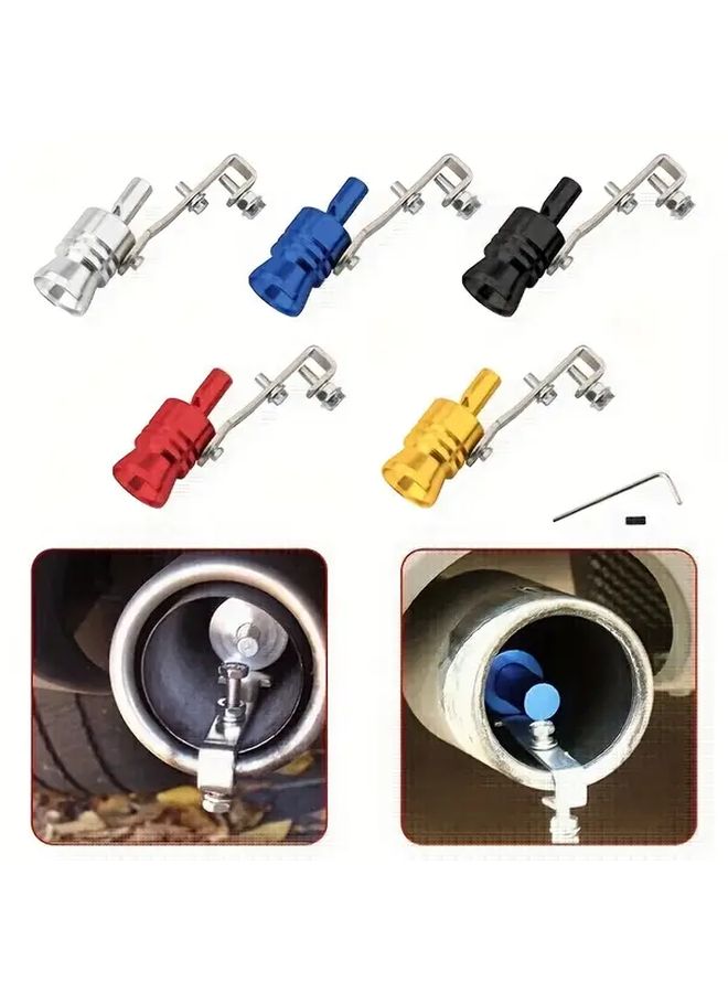 1 Pack Universal Motorcycle Car Modified Tail Exhaust Pipe Turbine Whistle Simulator Gold M Colors Optional Wheel Sound Muffler - Image 2