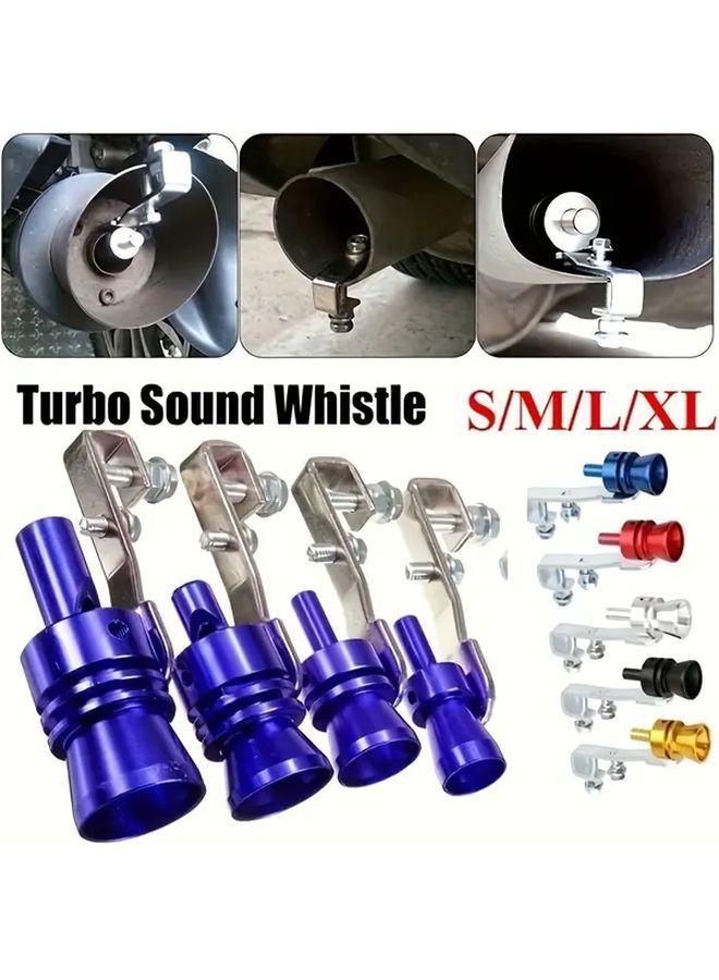 1 Pack Universal Motorcycle Car Modified Tail Exhaust Pipe Turbine Whistle Simulator Gold M Colors Optional Wheel Sound Muffler - Image 1