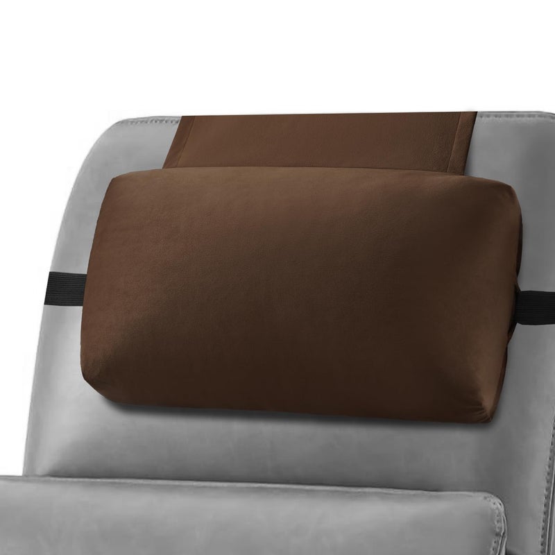SofGlowly Head Recliner Pillow Adjustable Shredded Memory Foam Headrest Pillows for Recliner Chairs,Non-Slip Velvet Cushion for Pain Relief Neck Support Pillow for Travel Home Sofa Armchair with Zipper Cover - Image 1