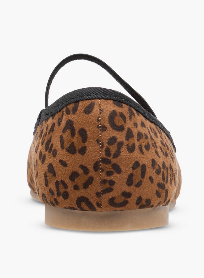 جونيورز حذاء باليرينا بطبعات حيوانات للبنات مع حزام مطاطي - Image 5