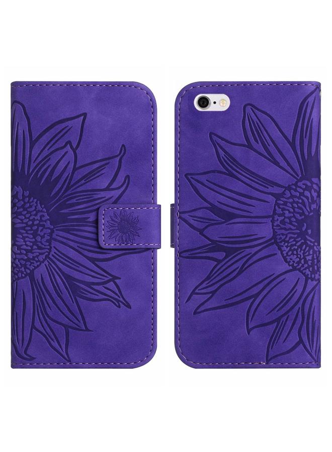 اس-توب جراب هاتف iPhone 6s Plus من الجلد المريح بنقشة زهرة الشمس مع حبل تعليق - Image 2