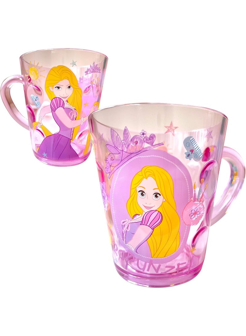 ديزني كأس رابونزل برينسيس للأطفال | كوب شرب بلاستيكي وردي للأطفال | كوب متين خالٍ من مادة BPA للفتيات | تصميم حكاية ديزني الخيالية اللطيفة - Image 1