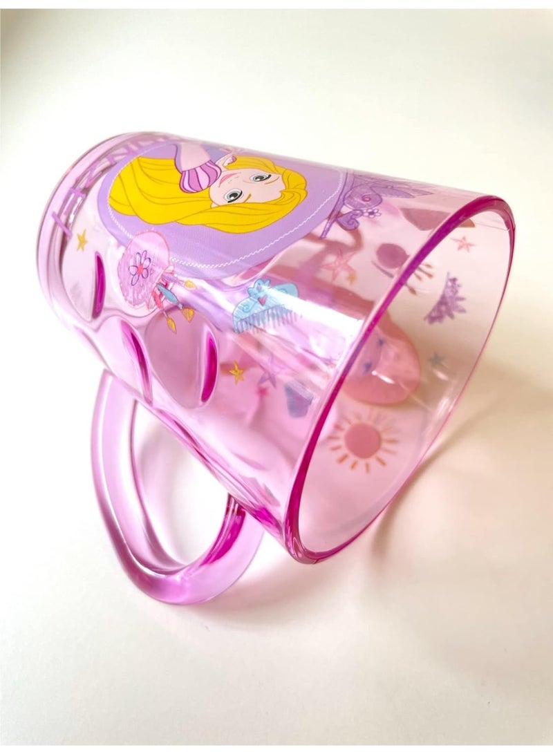 ديزني كأس رابونزل برينسيس للأطفال | كوب شرب بلاستيكي وردي للأطفال | كوب متين خالٍ من مادة BPA للفتيات | تصميم حكاية ديزني الخيالية اللطيفة - Image 2