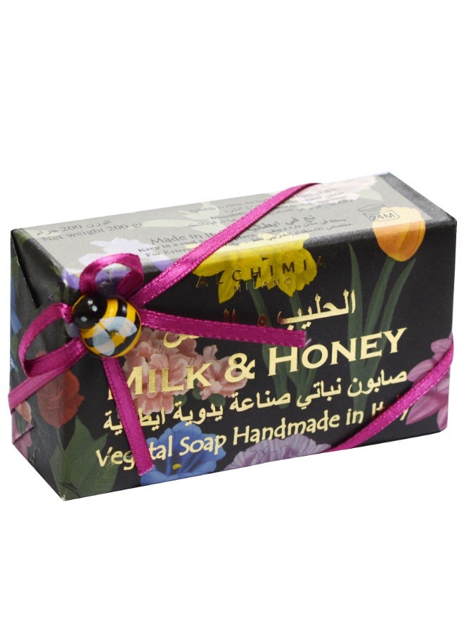 Alchimia Vegetal Soap Honey and Milk 200G | Deeply Nourishing Italian Soap | Maintain skin hydration for a healthy & silky | Suitable for all skin Types - Image 1