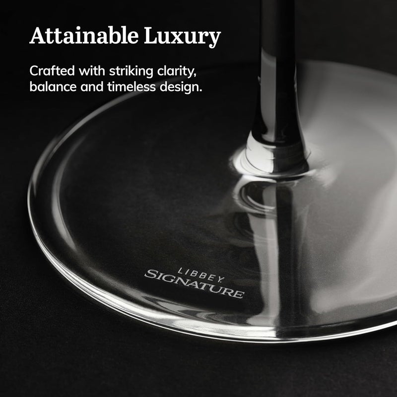 LIBBEY كؤوس كوكتيل كينتفيلد المميزة مجموعة من 4، كأس زجاجي كلاسيكي ذو ساق طويلة، مجموعة هدايا كؤوس الشمبانيا لحفلات الزفاف، أعياد الميلاد - Image 4