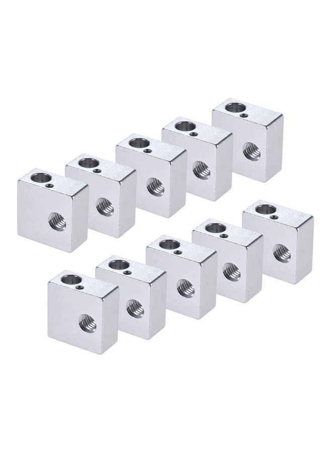 NIBEMINENT 10-Piece Aluminum Heater Block For 3D Printer Silver  - Image 1