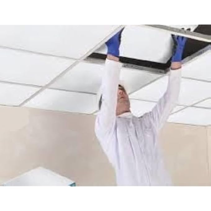 GYPSUM FALSE CEILING TILE , PACK OF 8 PIECES, ULTRA-THIN OFF WHITE 595X595X7MM - Image 3