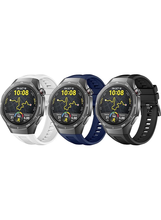 إيروريكس 3 مجموعات من أحزمة ساعة السيليكون متوافقة مع Huawei Watch Gt5 Pro 46Mm حزام ساعة ذكية بديل - Image 1