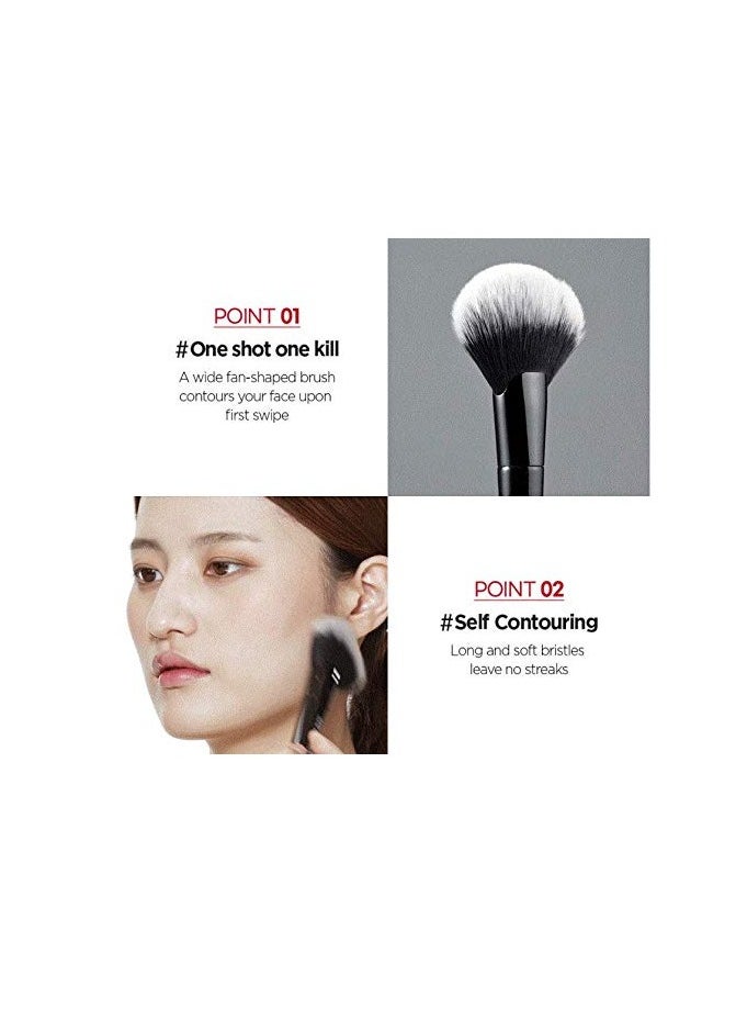 JUNG SAEM MOOL [JUNGSAEMMOOL OFFICIAL] Masterclass Contour Brush | Makeup Artist Brand | Synthetic Fanned makeup Brush | Flawless Sculpting  - Image 2