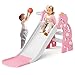67i 3 in 1 Toddler Slide 468 Inch Long Slide 10Min Easy Assembly Foldable AntiTip Stable Small Indoor Mini Slide for Toddlers 13 Baby Inside Slide Resbaladilla Indoor Outdoor Gift Pink - Image 3