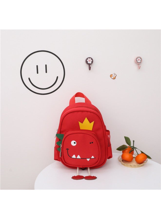 Cute PineFor Apple Fruit Cartoon Korean Style Canvas Backpack For Kids Toddler Nursery Boys And Girls Shoulder Bag School Bag-Color:Red  - Image 1