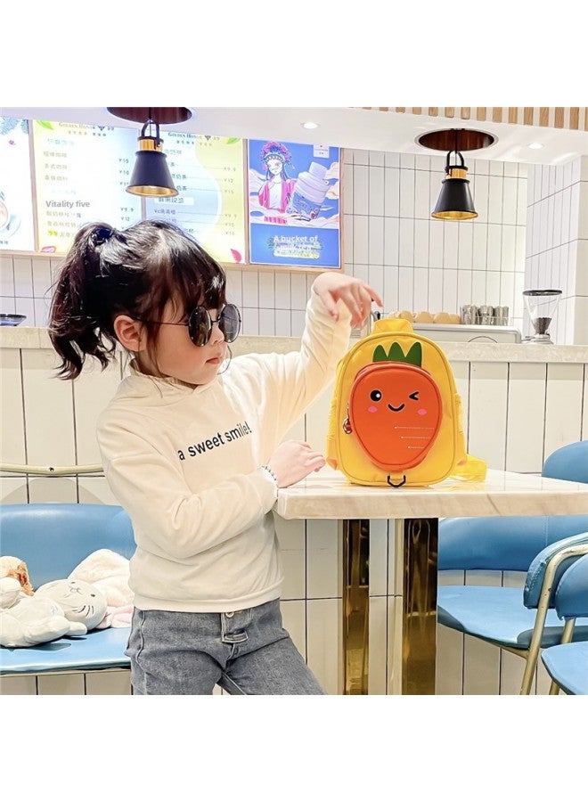 Cute PineFor Apple Fruit Cartoon Korean Style Canvas Backpack For Kids Toddler Nursery Boys And Girls Shoulder Bag School Bag-Color:Red  - Image 3