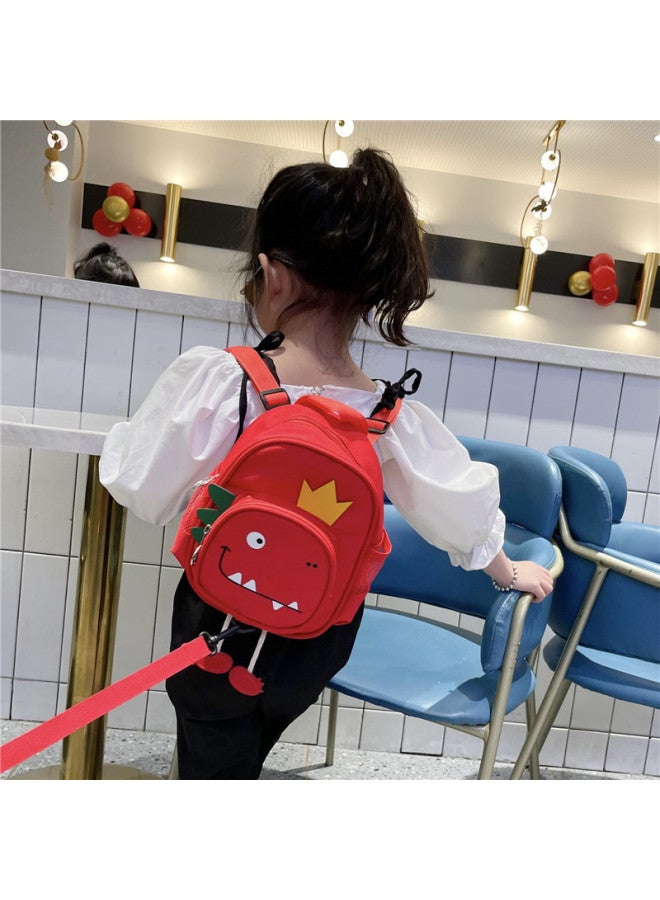 Cute PineFor Apple Fruit Cartoon Korean Style Canvas Backpack For Kids Toddler Nursery Boys And Girls Shoulder Bag School Bag-Color:Red  - Image 5