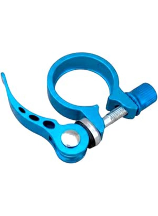 Quick-Release Bicycle Seatpost Clamp – Seat Locking Clamp (Blue) - Image 1