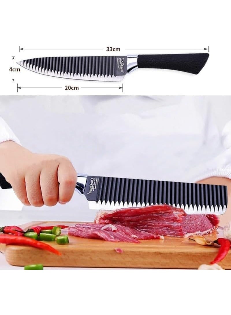 سيبتر طقم سكاكين ستانلس ستيل غير اللاصقة خفيفة الوزن مع مقبض مريح  مع مقشرة ومقص 6 قطع - Image 3