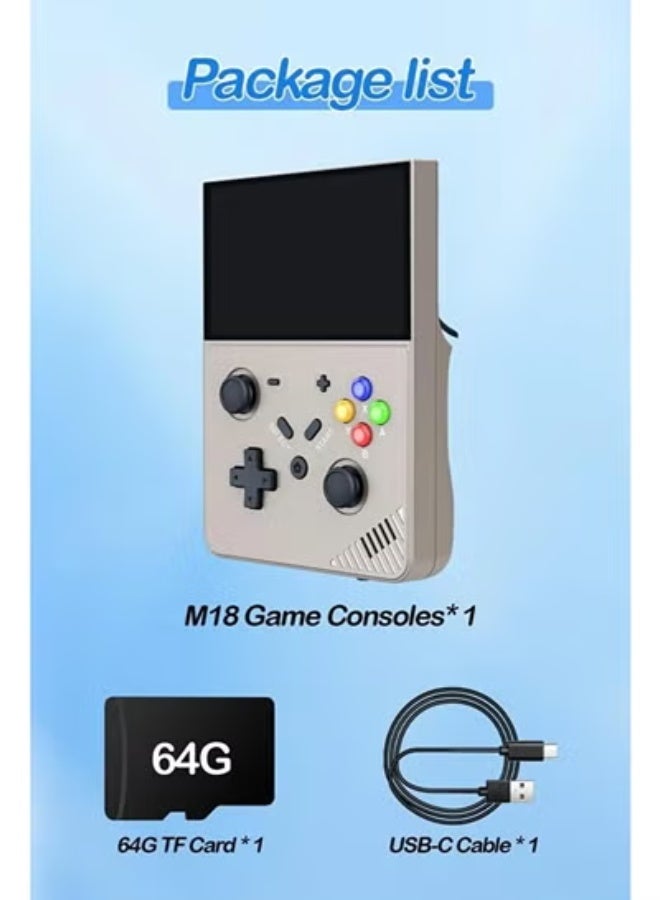 ELTRAZONE M18 Retro Handheld Game Console with 4.3-Inch IPS Screen, Linux OS, 64GB Built-In Storage, and TF Card Support – Portable Pocket Arcade for Retro Gaming, Classic Games, and Nostalgic Entertainment, Perfect for Travel, Home, and Outdoor Fun - Image 1