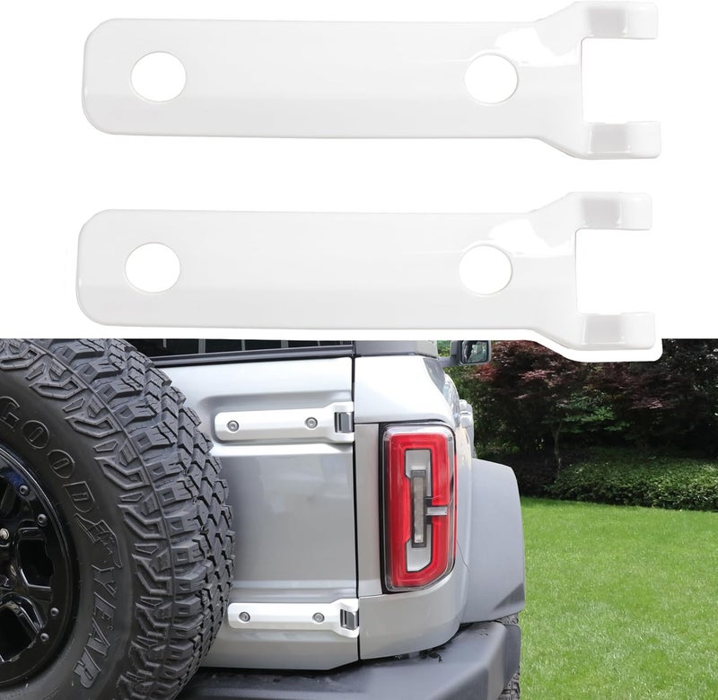 BESTAOO Rear Door Tailgate Hinge Cover Trim for 2021-2022 Ford Bronco - 2 Pack (White) - Image 1