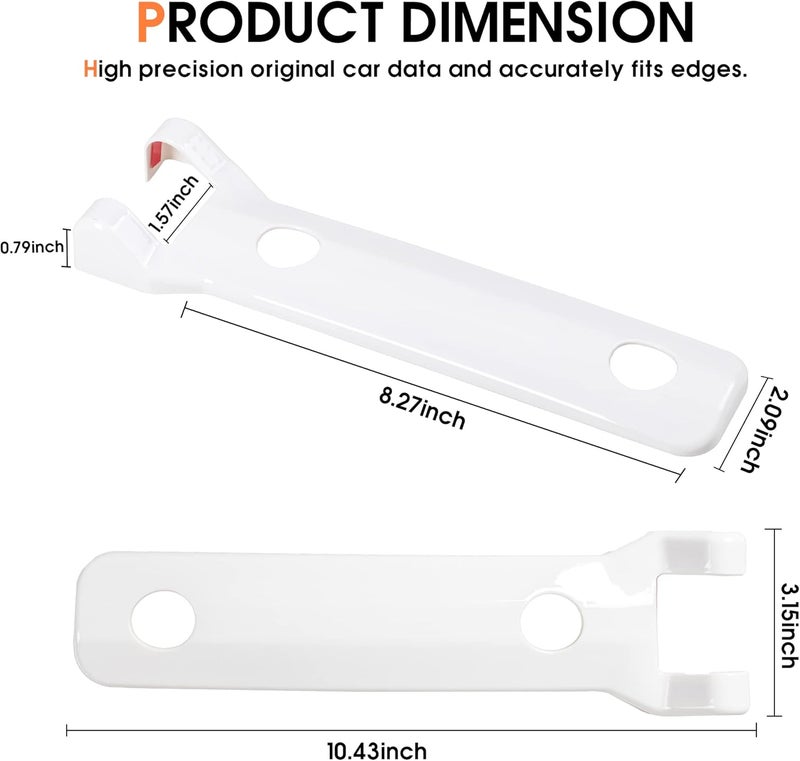 BESTAOO Rear Door Tailgate Hinge Cover Trim for 2021-2022 Ford Bronco - 2 Pack (White) - Image 3