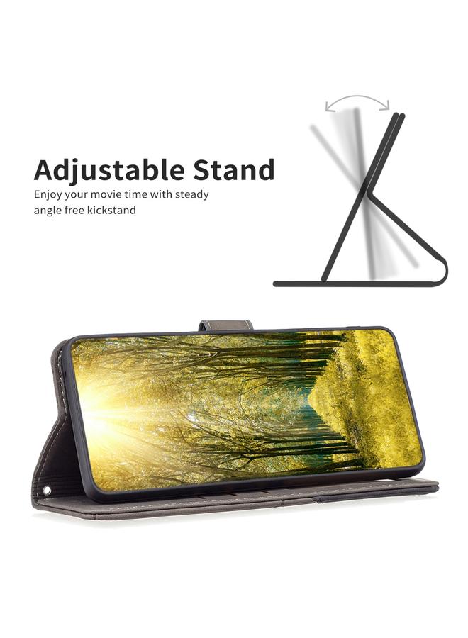 S-TOP Case For Samsung Galaxy S23 Ultra 5G Magnetic Buckle Rhombus Texture Leather Phone Case - Image 4