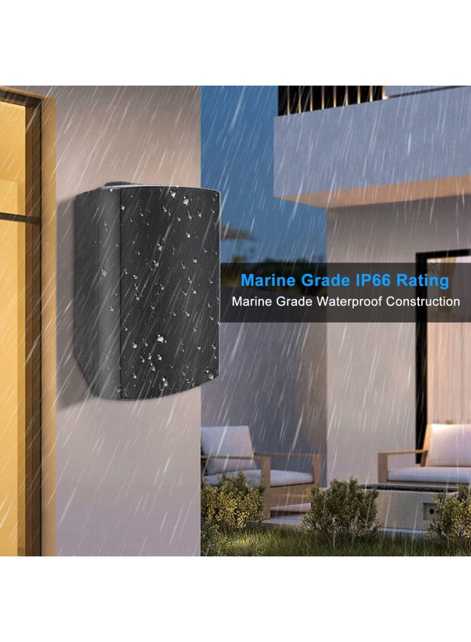 Herdio 6.5 Inches Outdoor Speakers Wired Waterproof Passive,Wall Mount Speakers with 800 Watts Powerful Bass for Home Patio Garden Covered Deck,All-Weather Durability,Black(2 Pairs) - Image 2
