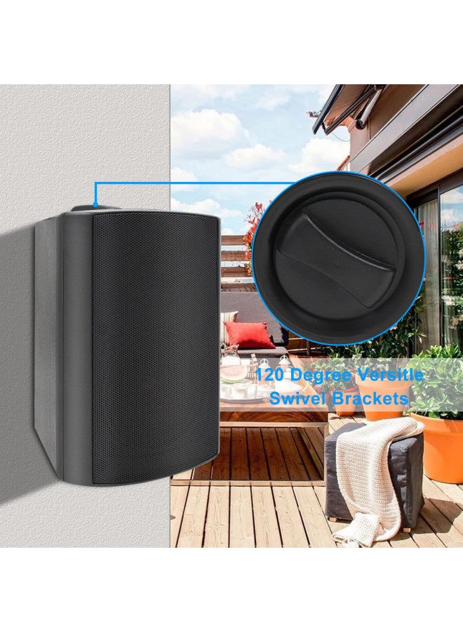 Herdio 6.5 Inches Outdoor Speakers Wired Waterproof Passive,Wall Mount Speakers with 800 Watts Powerful Bass for Home Patio Garden Covered Deck,All-Weather Durability,Black(2 Pairs) - Image 3