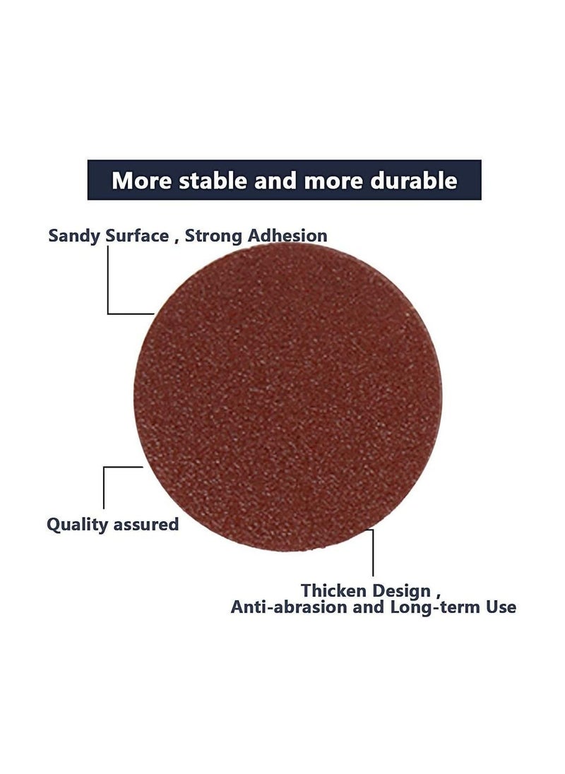300 Pcs Sanding Discs Pads 50 mm Hook and Loop Pads with a Quarter inch Shank Backing Pad and Foam Buffering Pad