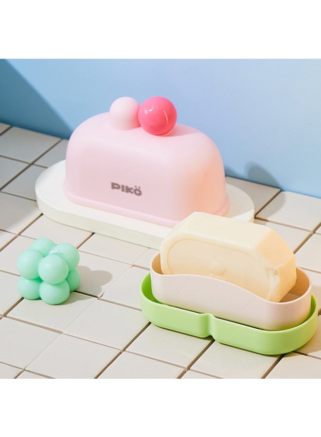 1pcs Cake Shaped Travel Soap Box, Portable Soap Holder Dish, Double-Layer Water And Fertilizer Soap Holder,Travel Soap Case With Lid，For Camping Essentials, Hiking, Travel Size Toiletries - Image 1