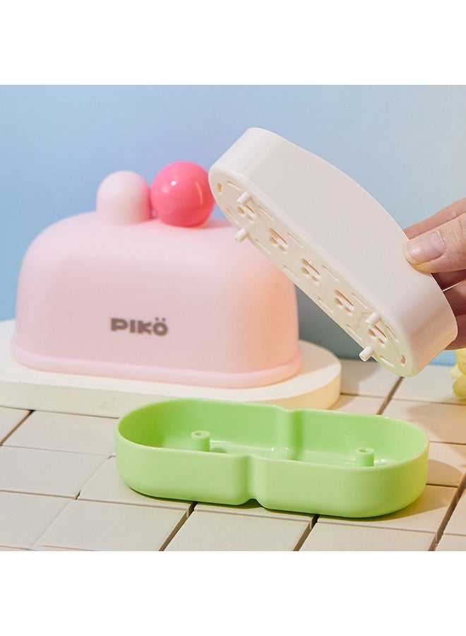 1pcs Cake Shaped Travel Soap Box, Portable Soap Holder Dish, Double-Layer Water And Fertilizer Soap Holder,Travel Soap Case With Lid，For Camping Essentials, Hiking, Travel Size Toiletries - Image 3
