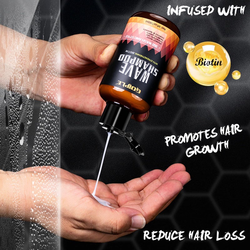 Goiple 360 Waves Wash Shampoo -Wave Shampoo for Black Men 360 Wave Shampoo Hydration Shampoo Enhance Waves Shampoo Strenghtens Hair Promote Growth Wave Shampoo Easy Wash Hydrate (6 FL OZ) - Image 2