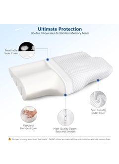 Status Contract Status Contract Memory Foam Pillows|Standard Size Orthopedic Grade Pillow for Neck Pain Relief | Cooling Gel Pillow | Comfortable Deep Sleep Pillow | Best Pillows for Sleeping|Neck Pain Pillow (White)  - Image 3