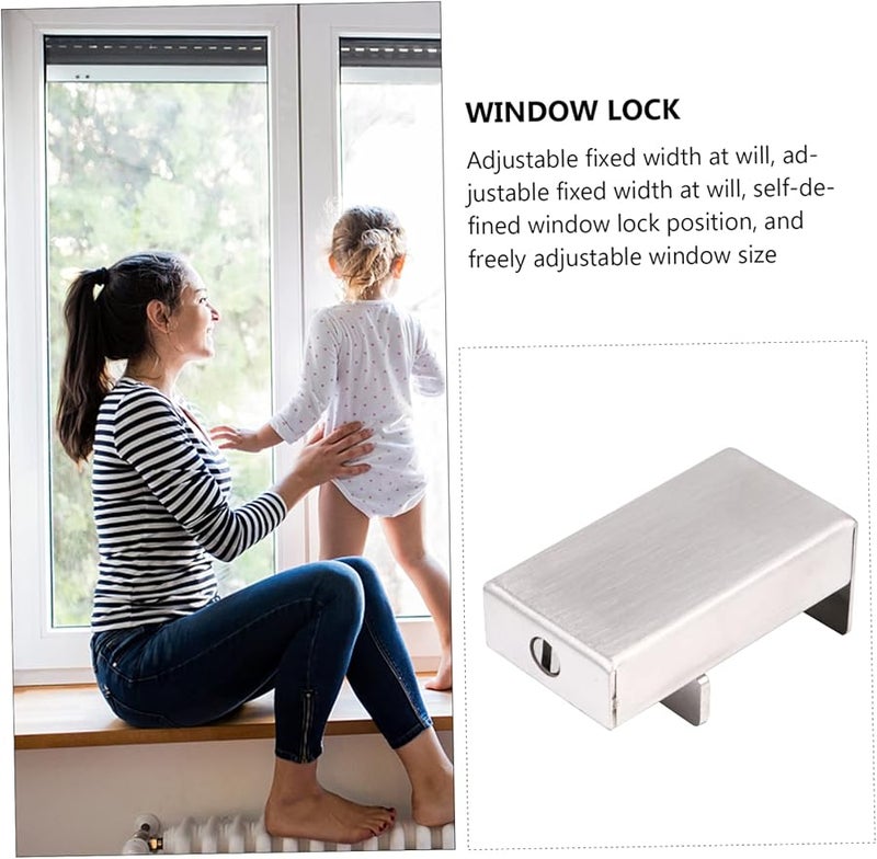 Veemoon 2 Pack Stainless Steel Window Safety Lock Anti Theft Guard for Home Office - Image 4
