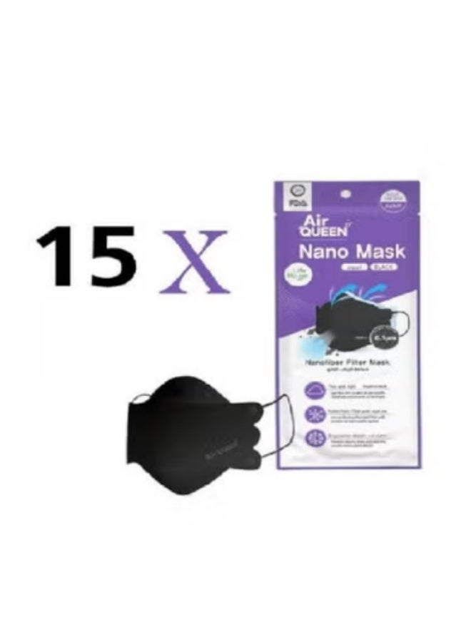 كمامة آيركوين بريز المطورة بتقنية النانو فايبر 15 كمامات مغلفة بشكل منفرد