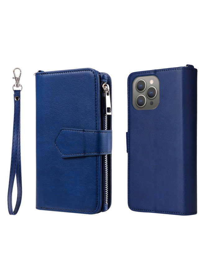 Split Leather Case For Iphone 16 Phone Case 14 PROMAX13 Strong Magnetic Zipper Wallet 15 Two In One XsMax-Color:Red-Applicable Model:For Iphone 15PROMAX
