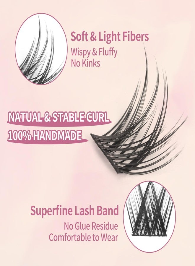 SIMER Lash Clusters D Curl 10-16mm Mixed DIY Eyelash Extensions 80PCS Cluster Lashes Individual Eyelash Reusable Wispy Natural Lash Extensions DIY at Home, Hyacinth - Image 3