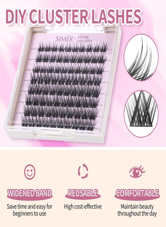 SIMER Lash Clusters D Curl 10-16mm Mixed DIY Eyelash Extensions 80PCS Cluster Lashes Individual Eyelash Reusable Wispy Natural Lash Extensions DIY at Home, Hyacinth - Image 5
