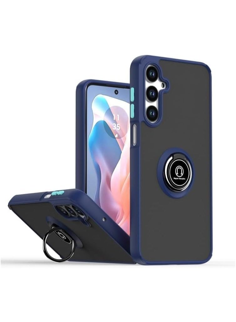 جراب حامل معدني لهاتف Samsung Galaxy S25 FE 5G، حامل دوار 360 درجة، مقاوم للصدمات، سيليكون، غطاء خلفي صلب غير لامع، جراب مغناطيسي للسيارة لهاتف Samsung Galaxy S25 FE 5G - Image 1