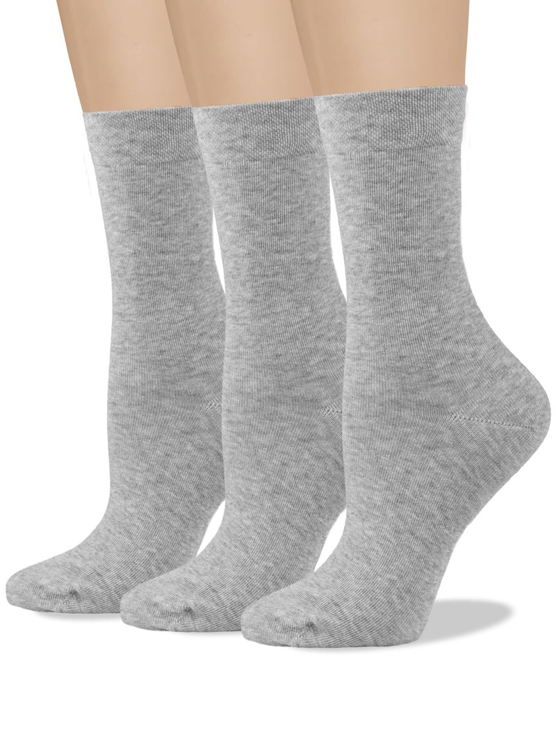 COTTON DAY Women's Soft Combed Cotton Dress Socks Seamless Toe (Lt.Gray 9-11) - Image 1